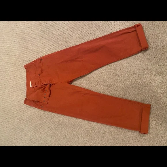 Joie Women's Ankle Cropped Jeans in Rust - Picture 2 of 3